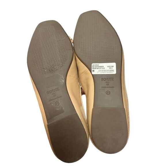NWT Anthropologie Schutz Lolita Flats – Nude Leather Bow Slip-On Shoes, Size 6 - Picture 4 of 9